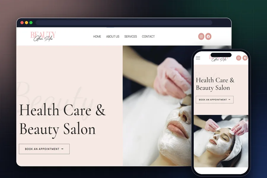 Beauty Glam Salon — Pamje e faqes