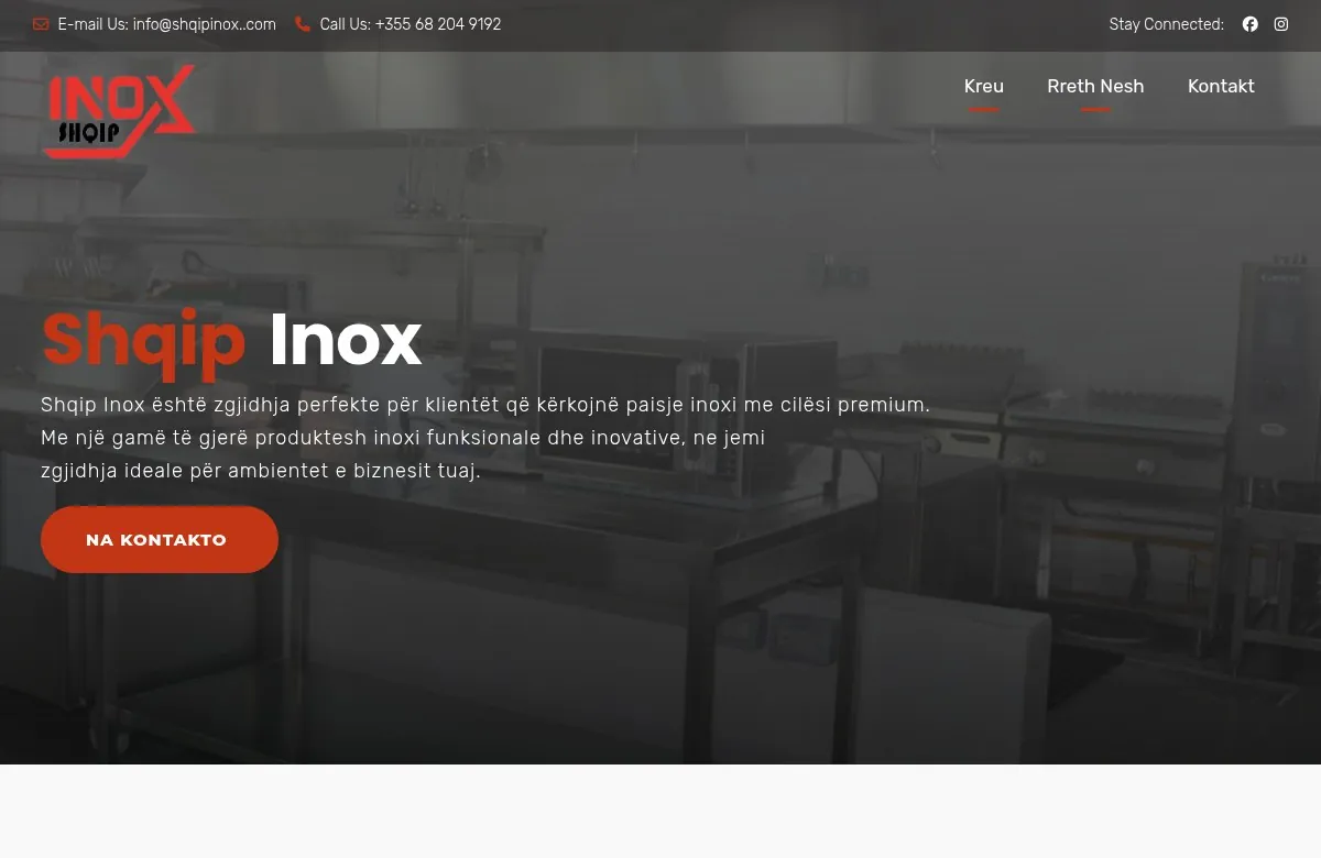 Shqip Inox — Website preview