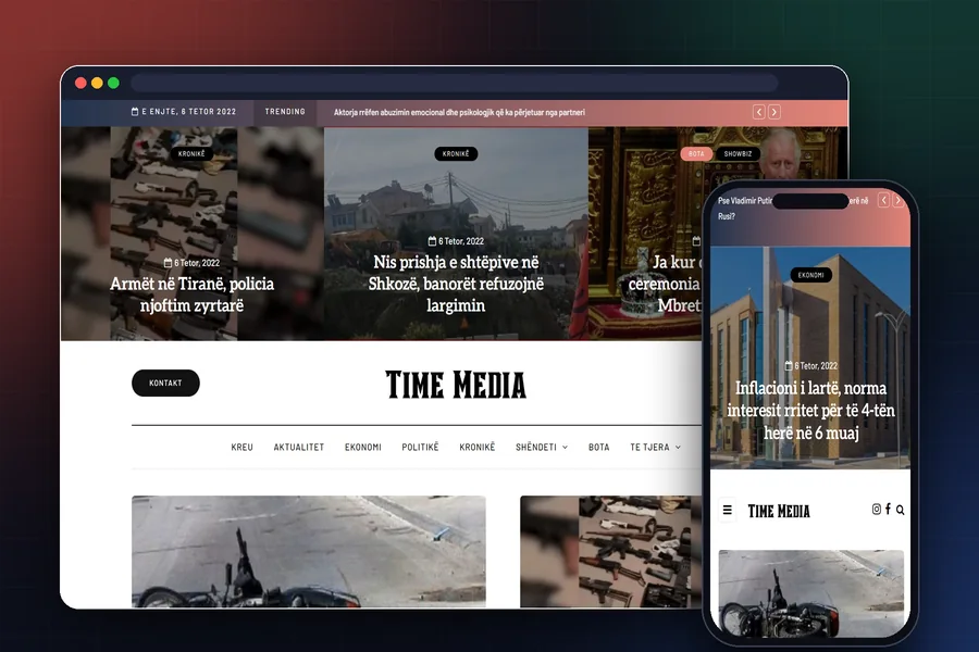 Time Media — Pamje e faqes