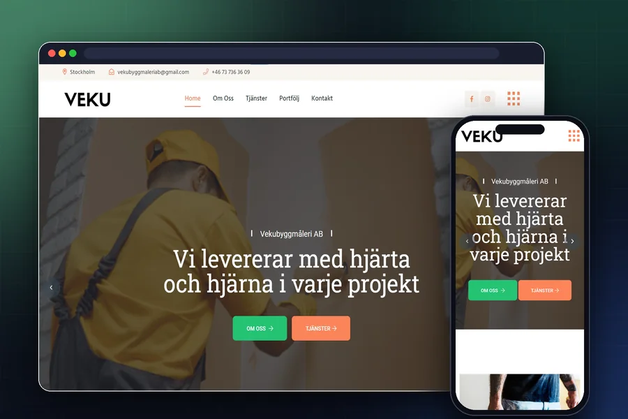 Veku Byggmåleri — Pamje e faqes